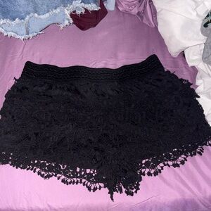 No Boundaries Black Lace Shorts
